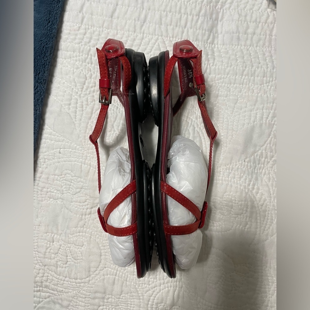 TOD’S Red Sandals Size 36.5 - Picture 6 of 10